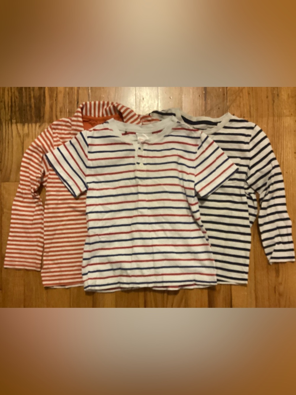 bundle of three Mini Boden/Hanna Andersson Striped‎ Shirts size 4-5